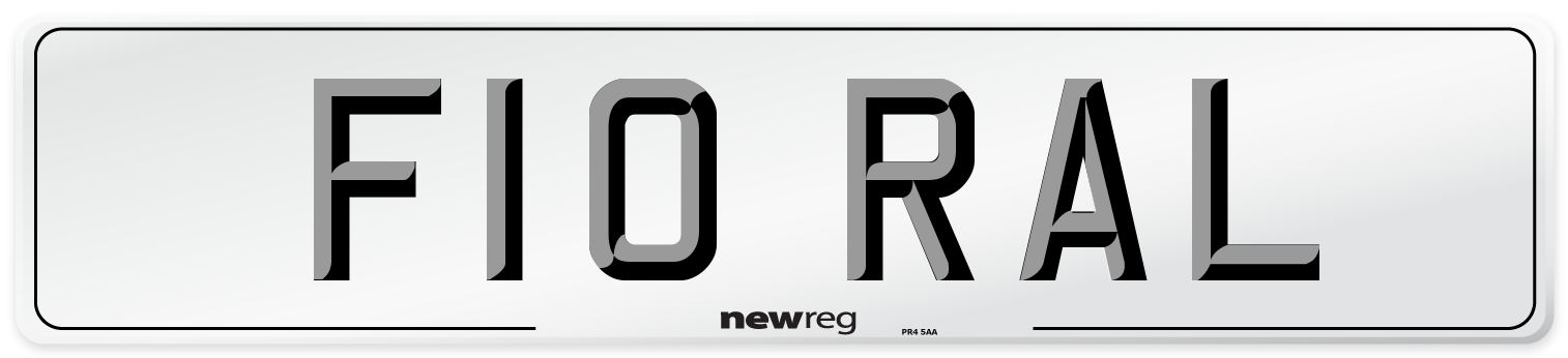 F10 RAL Number Plate from New Reg